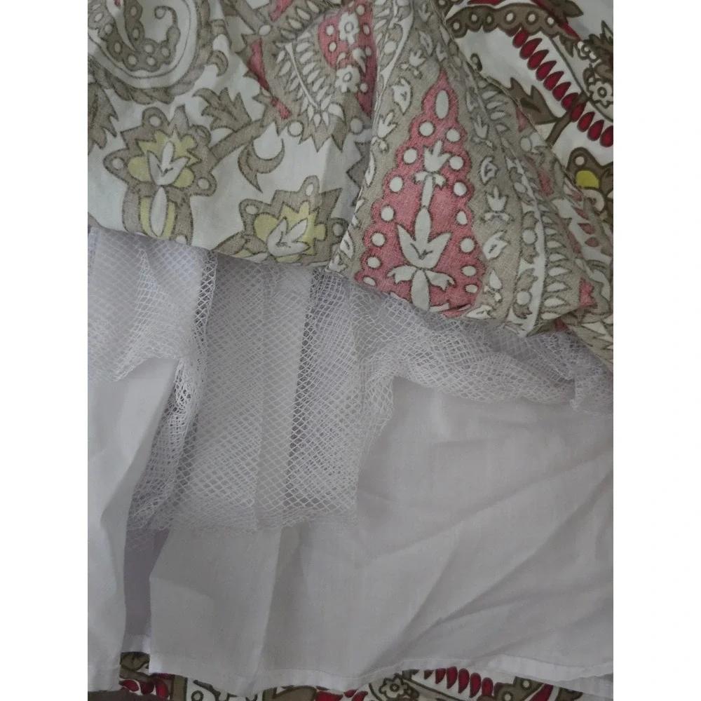 Le Za Me Girl's 2T‎ Paisley Print Dress Peter Pan Collar Puff Sleeve